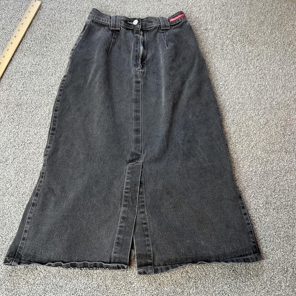 Amancio Dresses & Skirts - vtg‎ y2k denim Skirt Womens Size 9 Gray Trumpet Midi Front Slit fairycore goth